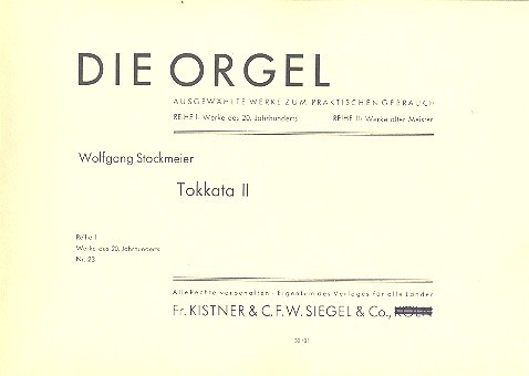 Toccata Nr.2  für Orgel  