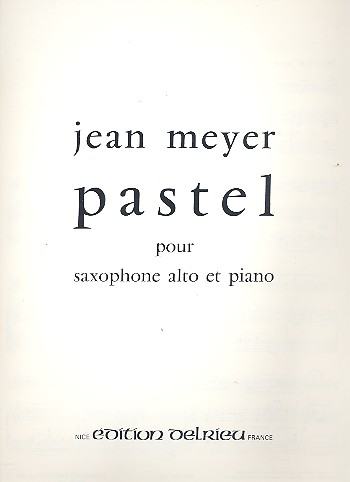 Pastel pour saxophone alto et piano    