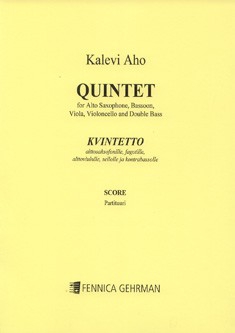 Quintet for alto saxophone, bassoon, viola,  cello and double bass  score