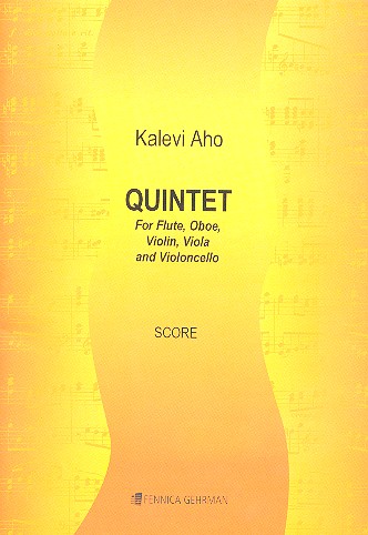 Quintet for flute, oboe, violin, viola  and cello  score,  archive copy