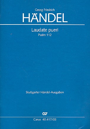 Laudate Pueri Psalm 112&nbsp;&nbsp;für Sopran solo, gem Chor (SSATB), 2 Ob, 2 Vl und Bc&nbsp;&nbsp;Klavierauszug (la)