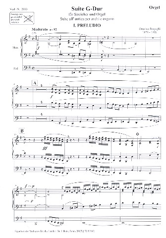 Suite G-Dur&nbsp;&nbsp;für Streichorchester und Orgel&nbsp;&nbsp;Orgel