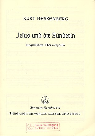 Jesus und die Sünderin op.67  für gem Chor a cappella  Partitur,  Archivkopie