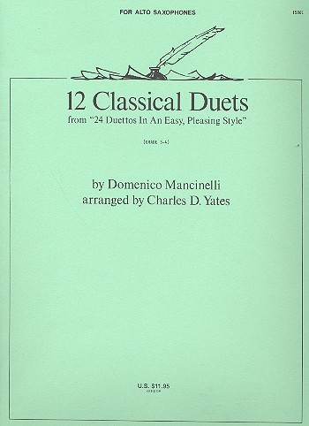 12 classical duets for 2 Alto saxophones  score  