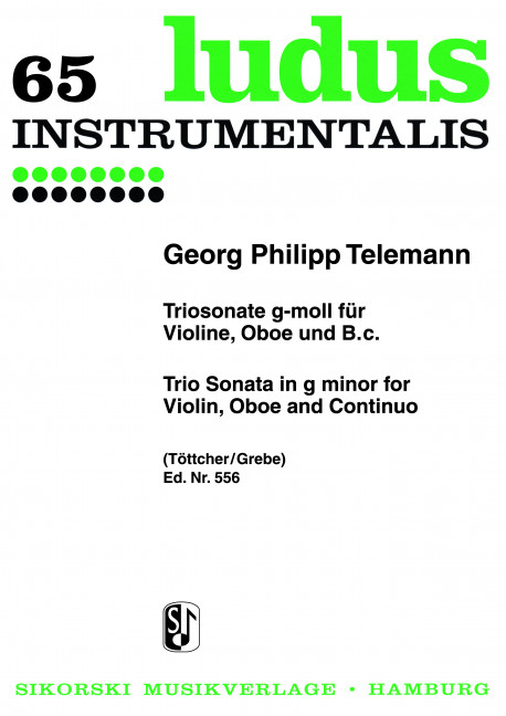 Triosonate g-Moll für Violine, Oboe und Bc&nbsp;&nbsp;Stimmen&nbsp;&nbsp;