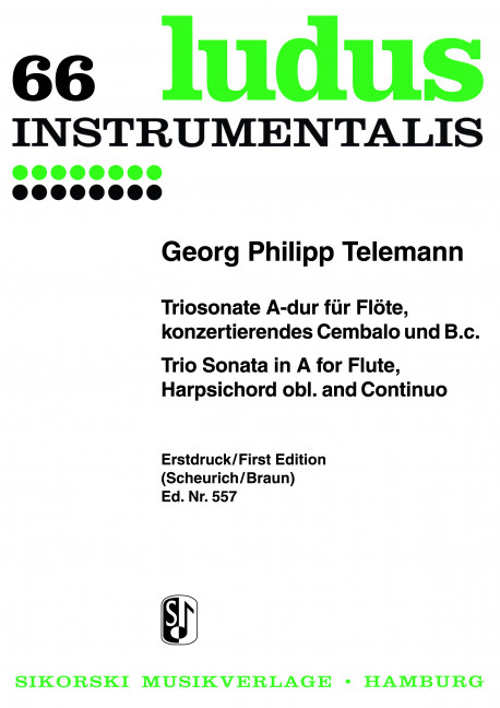 Triosonate A-Dur für Flöte, konzertierendes&nbsp;&nbsp;Cembalo und Bc&nbsp;&nbsp;4Stimmen