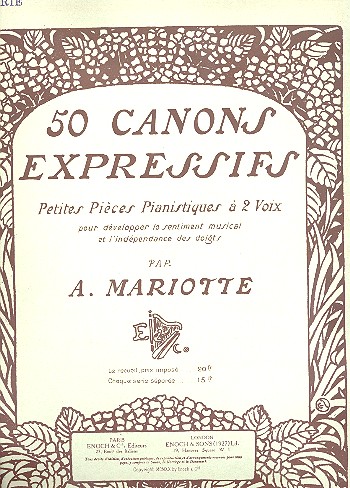 50 canons expressifs op.12 vol.1  pour piano  