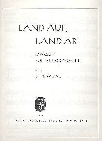 Land auf, Land ab für 2 Akkordeon&nbsp;&nbsp;Partitur und Stimmen&nbsp;&nbsp;