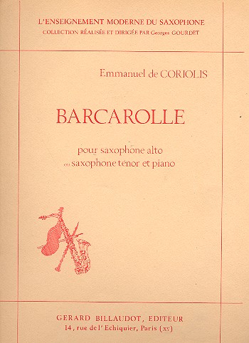 Barcarolle pour saxophone alto  et piano  