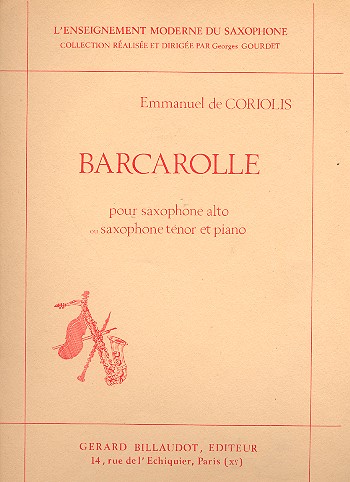 Barcarolle pour saxophone alto&nbsp;&nbsp;et piano&nbsp;&nbsp;