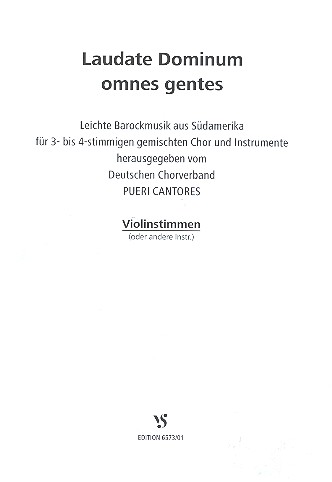 Laudate dominum omnes gentes für&nbsp;&nbsp;gem Chor und Instrumente&nbsp;&nbsp;Violinstimme