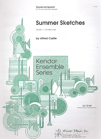 Summer Sketches for 2 flutes&nbsp;&nbsp;and 2clarinets&nbsp;&nbsp;score and parts