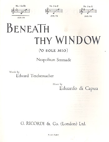 O Sole mio Es-Dur für Singstimme und Klavier  (en/it/neap)  
