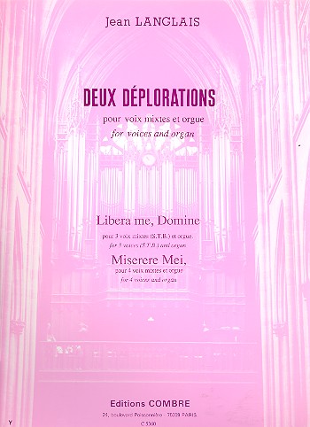 2 Déplorations pour choeur mixte et orgue  partition  