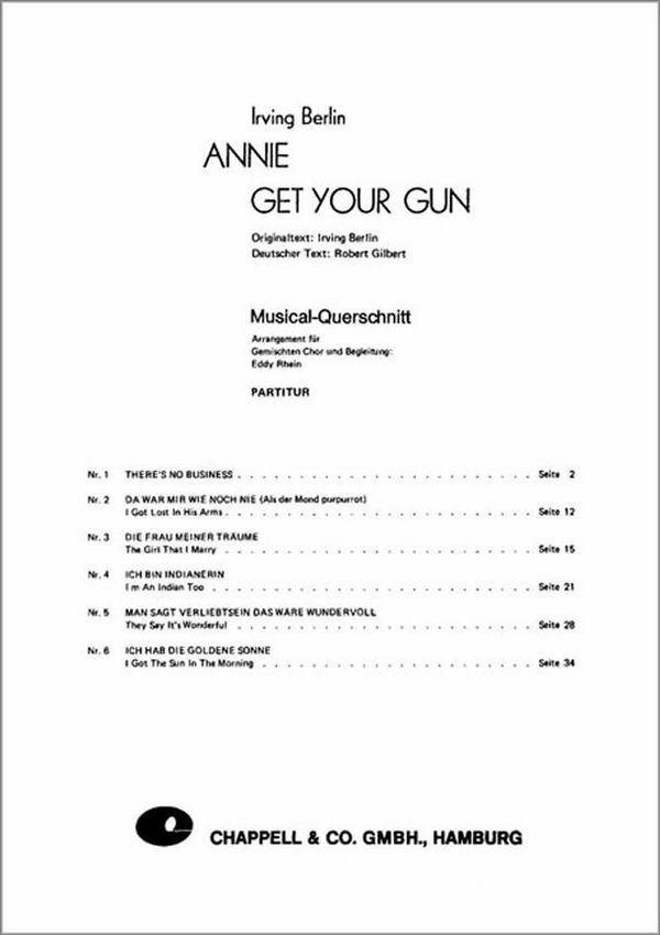 Annie get your gun  für gem Chor und Begleitung  Klavierpartitur