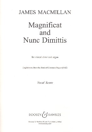 Magnificat und Nunc dimittis&nbsp;&nbsp;für gem Chor und Orgel&nbsp;&nbsp;Partitur (en)