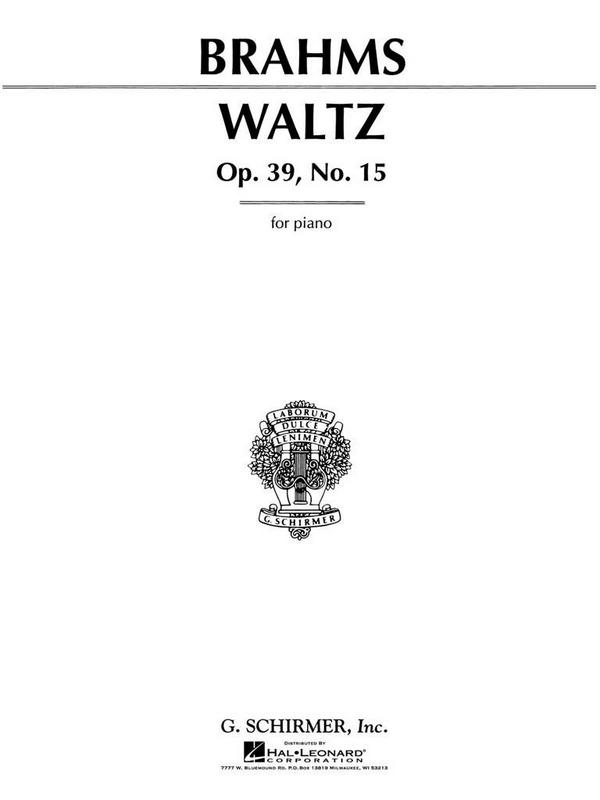 Walzer As-Dur op.39,15&nbsp;&nbsp;für Klavier&nbsp;&nbsp;