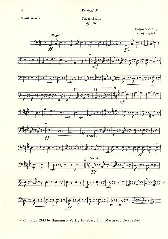 Tarantella op.18  für Zupforchester  Kontrabass