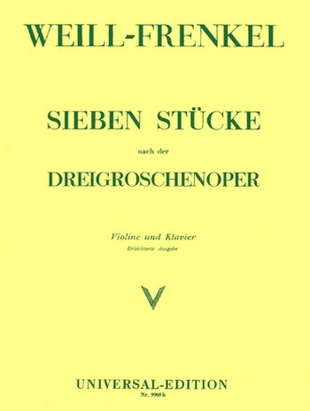 7 Stücke nach der Dreigroschenoper -  erleichterte Ausgabe für Violine und Klavier  