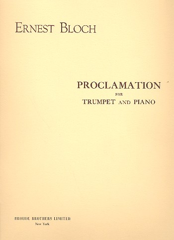 Proclamation &nbsp;&nbsp;for trumpet and piano&nbsp;&nbsp;