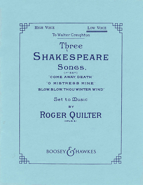 3 Shakespeare Songs op. 6  für tiefe Singstimme und Klavier  
