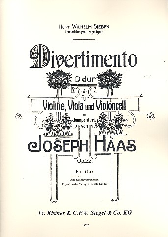 Divertimento D-Dur op.22  für Violine, Viola und Violoncello  Partitur und Stimmen (Kopie)