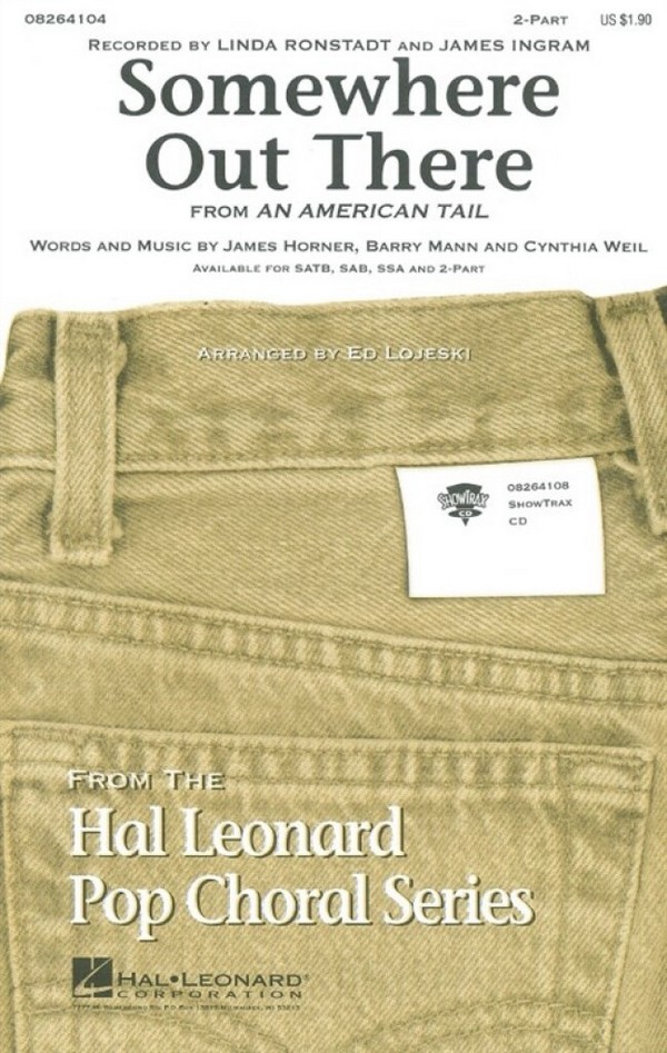 Somewhere out there for 2-part  chorus (SA) and piano  score