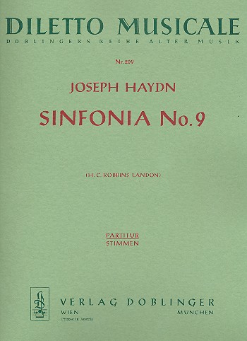 Sinfonie C-Dur Nr.9 Hob:I:9 für Orchester&nbsp;&nbsp;Partitur&nbsp;&nbsp;