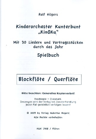 KinOKu - Kinderorchester Kunterbunt  für flexibles Ensemble  Blockflöte/Flöte