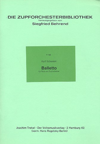 Balletto für Flöte und Zupforchester  Partitur  