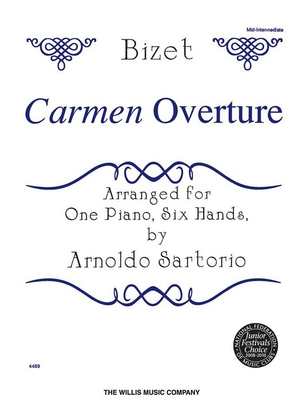 Carmen Overture  for piano 6 hands  score