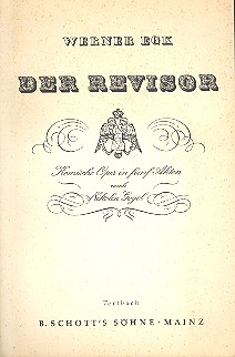 Der Revisor  Komische Oper in 5 Akten  Textbuch/Libretto