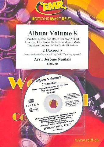 Duet-Album vol.8 (+CD) for 2 bassoons&nbsp;&nbsp;(piano/keyboard/organ ad lib)&nbsp;&nbsp;2 scores