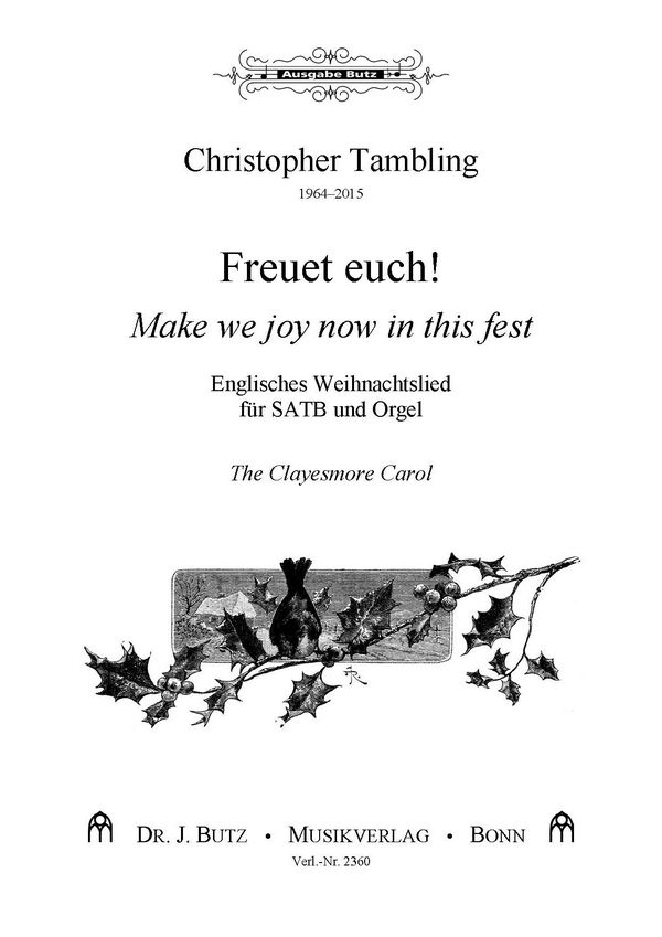 Freuet euch&nbsp;&nbsp;für gem Chor und Orgel&nbsp;&nbsp;Partitur (dt/en)