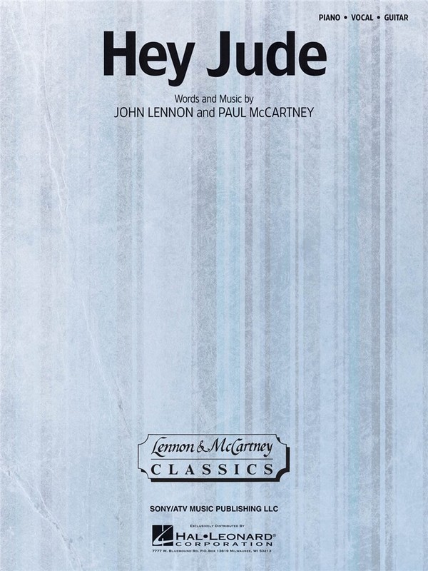 Hey Jude&nbsp;&nbsp;for piano/vocal/guitar&nbsp;&nbsp;