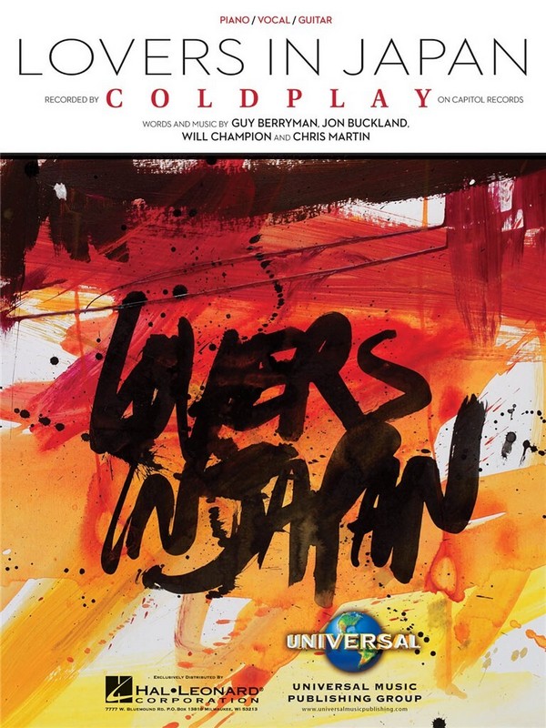 Lovers in Japan&nbsp;&nbsp;for piano/vocal/guitar&nbsp;&nbsp;