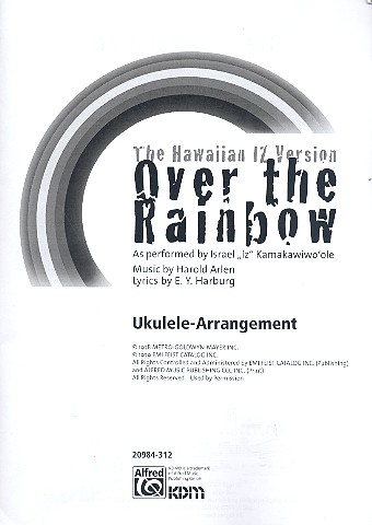 Over the Rainbow:  for vocal/ukulele/tab  