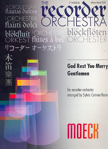 God rest Ye merry Gentlemen  für Blockflöten-Ensemble  Partitur und 7 Stimmen