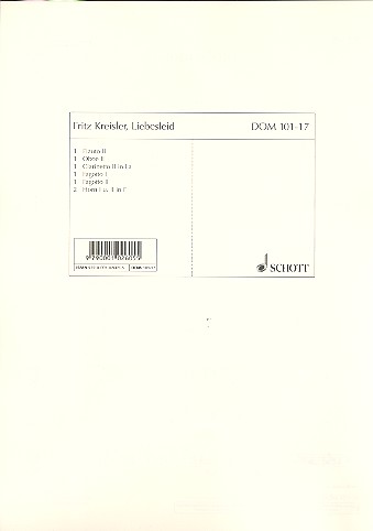 Liebesleid  für Salonorchester  Salonorchester-Ergänzung (Zusatzstimmen für grosses Orchester) - Fl II,