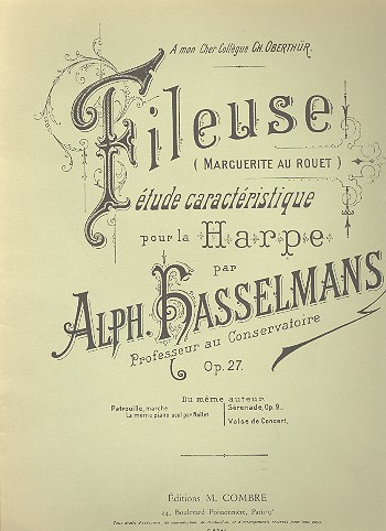 Fileuse op.27 pour harpe&nbsp;&nbsp;&nbsp;&nbsp;