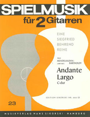 Andante und Largo C-Dur  für 2 Gitarren  2 Spielpartituren