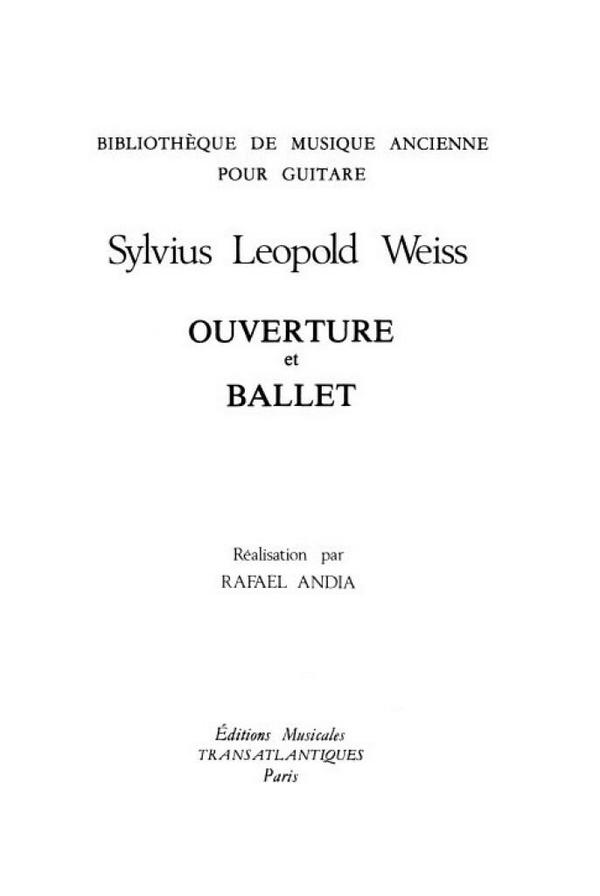 Ouverture et ballet pour guitare    
