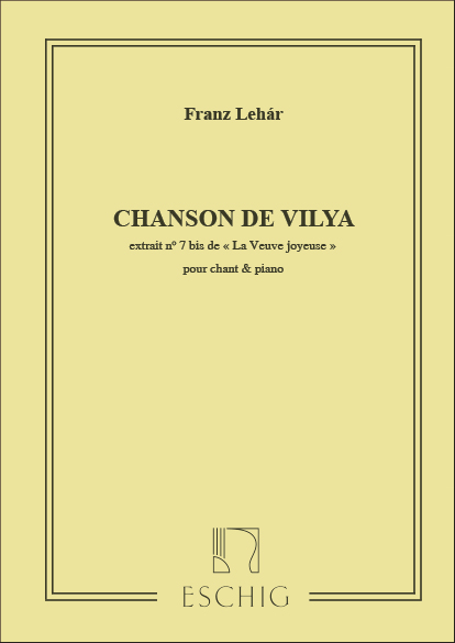 Chanson de Vilya (G-Dur)  für hohe Singstimme und Klavier (fr)  