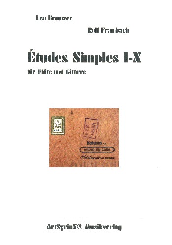 Études simples Nr.1 - 10  für Flöte und Gitarre  Spielpartitur