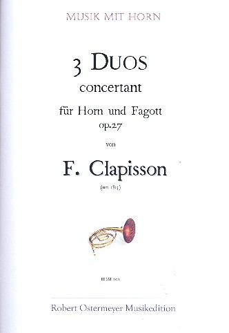 3 Duos concertant op.27 für Horn  und Fagott  Partitur und Stimmen