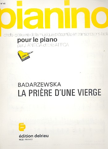 La prière d'une vierge   pour piano (transcription facile)  