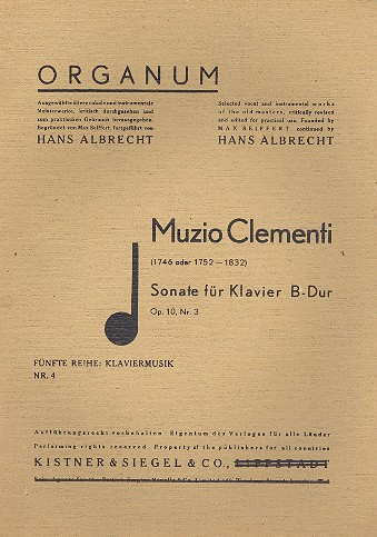 Sonate B-Dur op.10,3  für Klavier  