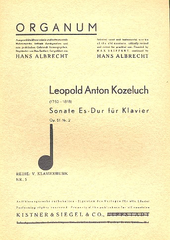 Sonate Es-Dur op.51,2  für Klavier  