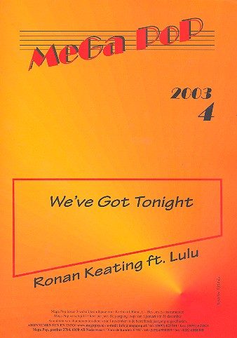 We've got tonight: für Es-Instrument&nbsp;&nbsp;(mit Text und Akkorden)&nbsp;&nbsp;