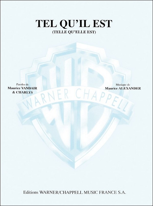 Tel qu'il est&nbsp;&nbsp;for piano/vocal/guitar&nbsp;&nbsp;
